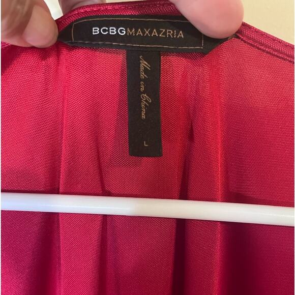 BCBG MaxAzria Bright Cherry Red Satin Dress Size: Large - Picture 5 of 5